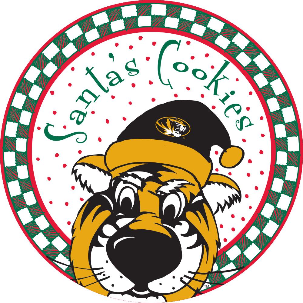 Santa Ceramic Cookie Plate | Missouri University