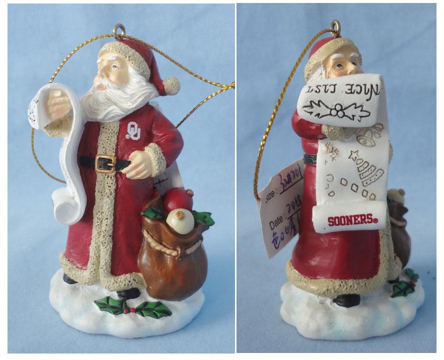 2015 Naughty Nice List Santa Ornament | Oklahoma