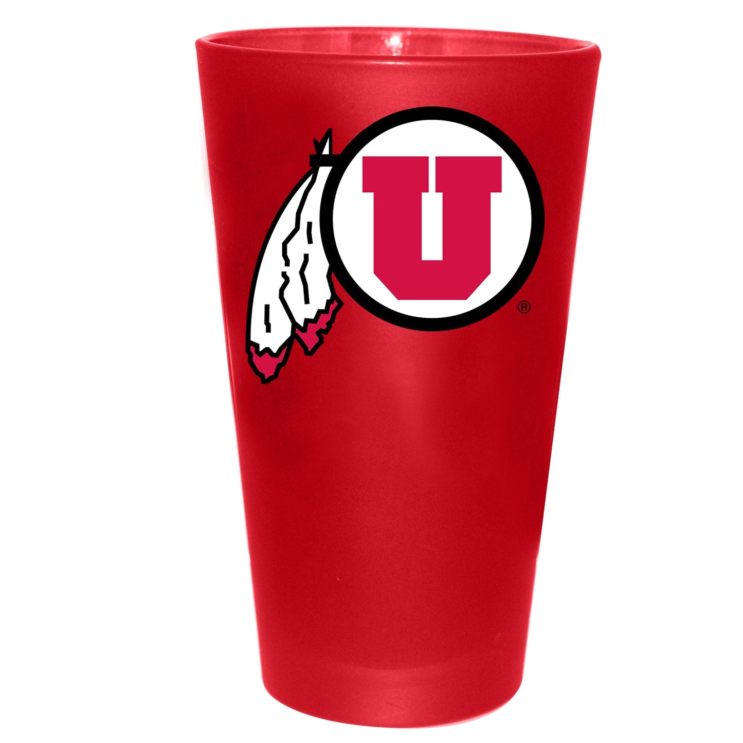 16oz Team Color Frosted Glass | Utah Utes