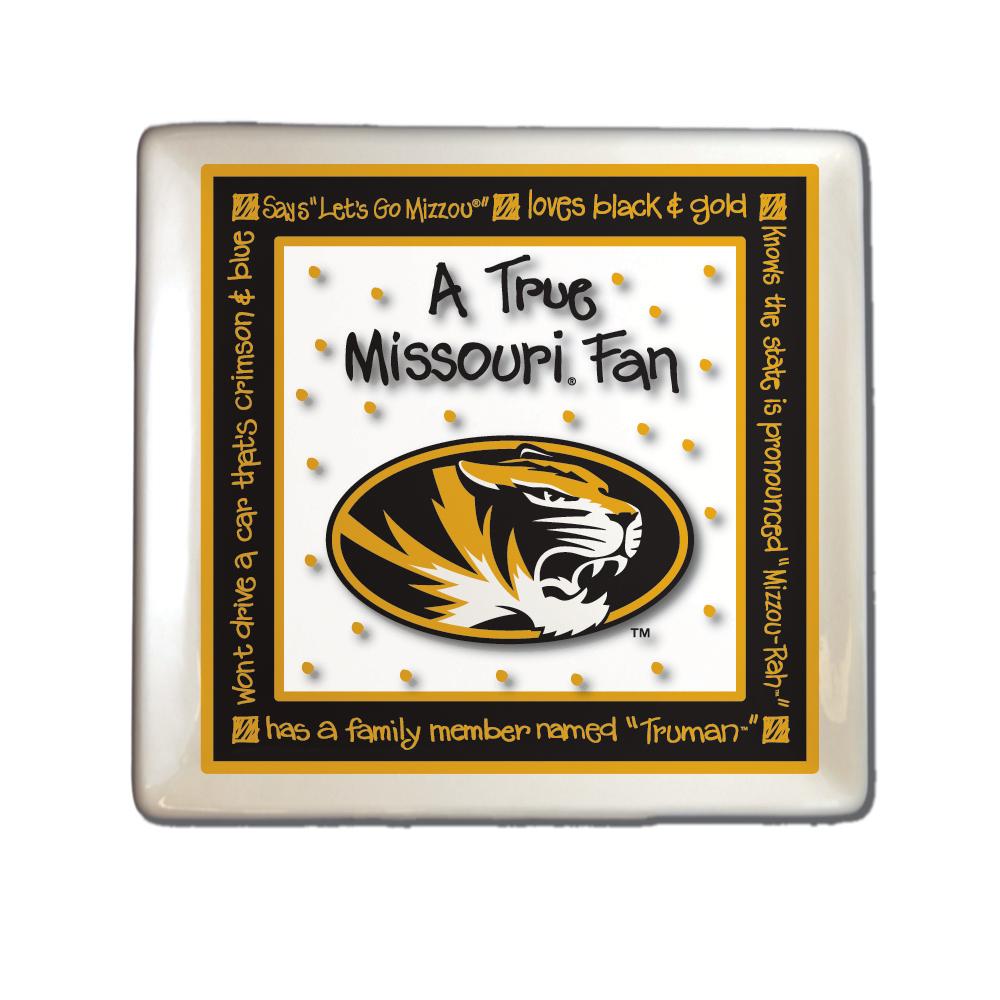 True Fan Square Plate - Missouri University