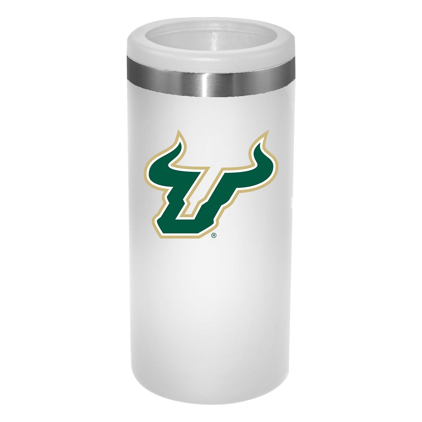 12oz White Slim Can Holder | South Florida Bulls