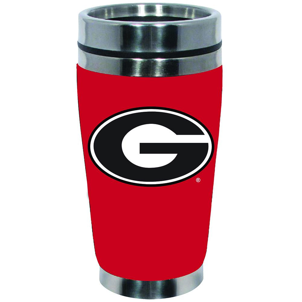 16oz Stainless Steel Travel Mug with Neoprene Wrap | University of Georgia