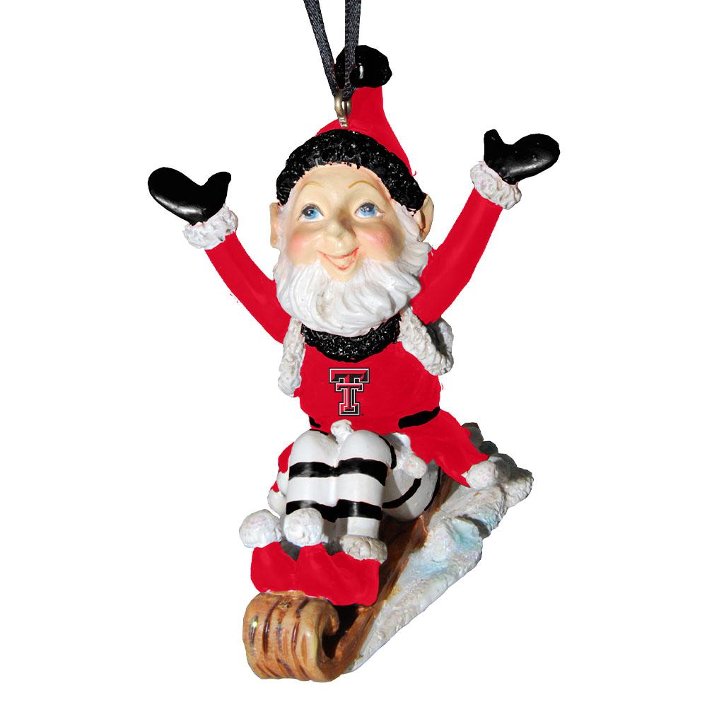 Elf On Sled Ornament | Texas Tech