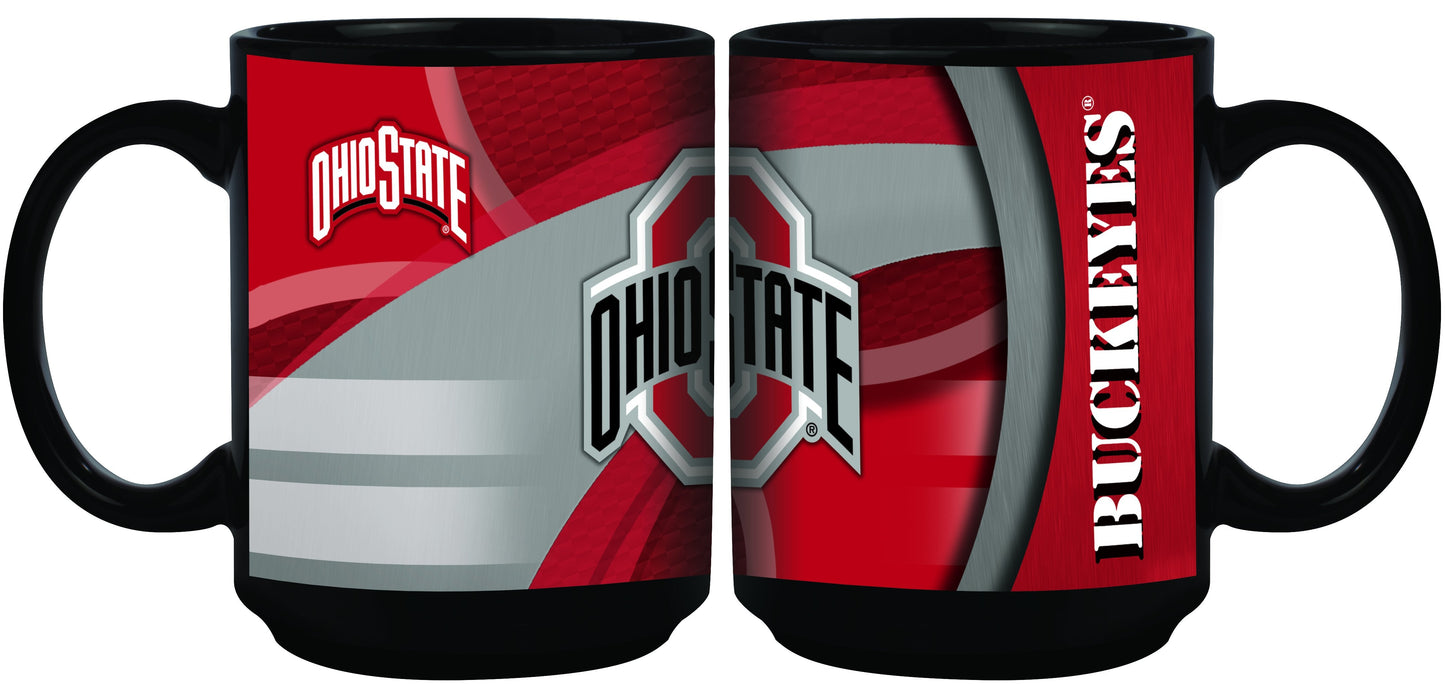 15oz Black Carbon Fiber Mug | Ohio State University