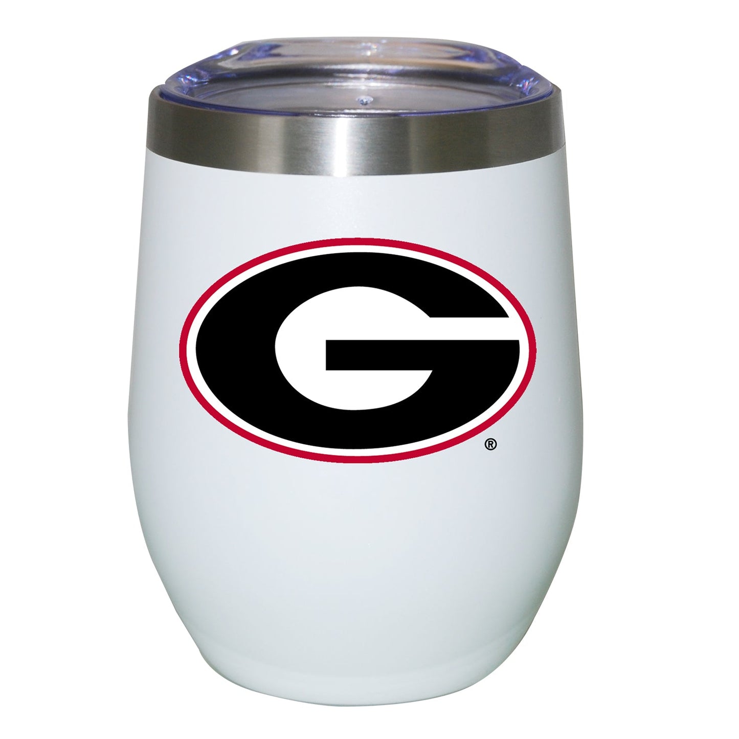 12oz White Stainless Steel Stemless Tumbler | Georgia Bulldogs