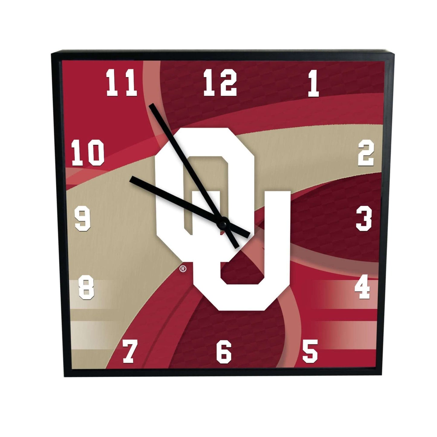 12 Inch Square Carbon Fiber Clock | Oklahoma University