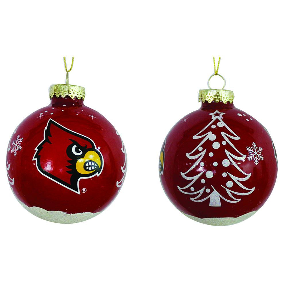 3 Inch Glass Tree Ball Ornament | Louisville University