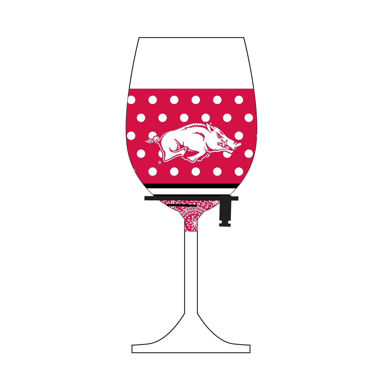 Wine Woozie Glass | Arkansas Razorbacks