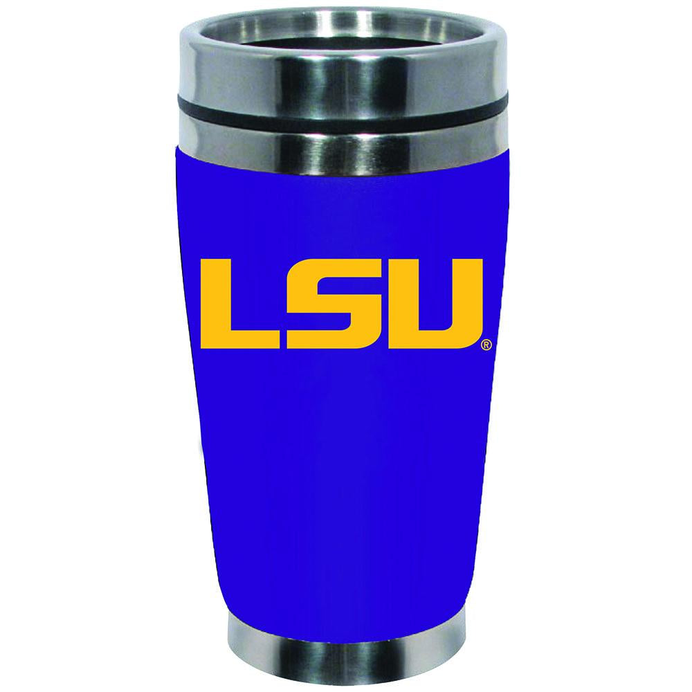 16oz Stainless Steel Travel Mug with Neoprene Wrap | LSU Tigers