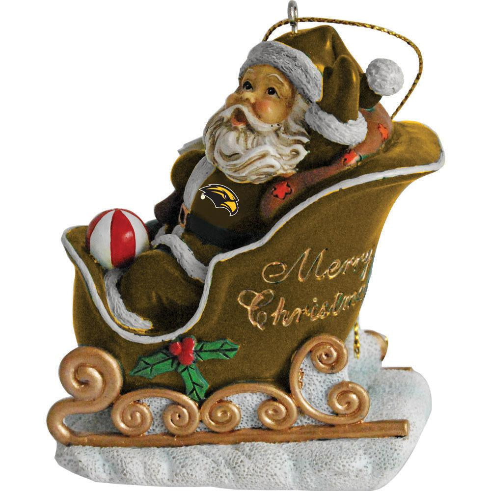 Santa Sleigh Ornament - University of Southern Mississippi