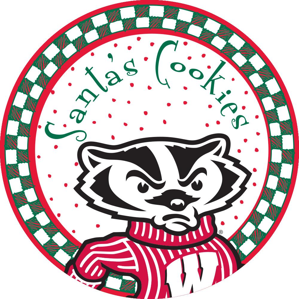 Santa Ceramic Cookie Plate | Wisconsin Badgers