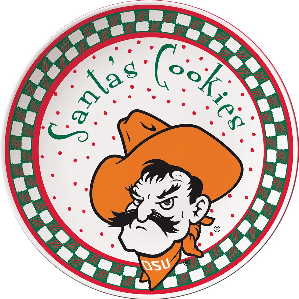 Santa Ceramic Cookie Plate | Oklahoma State University