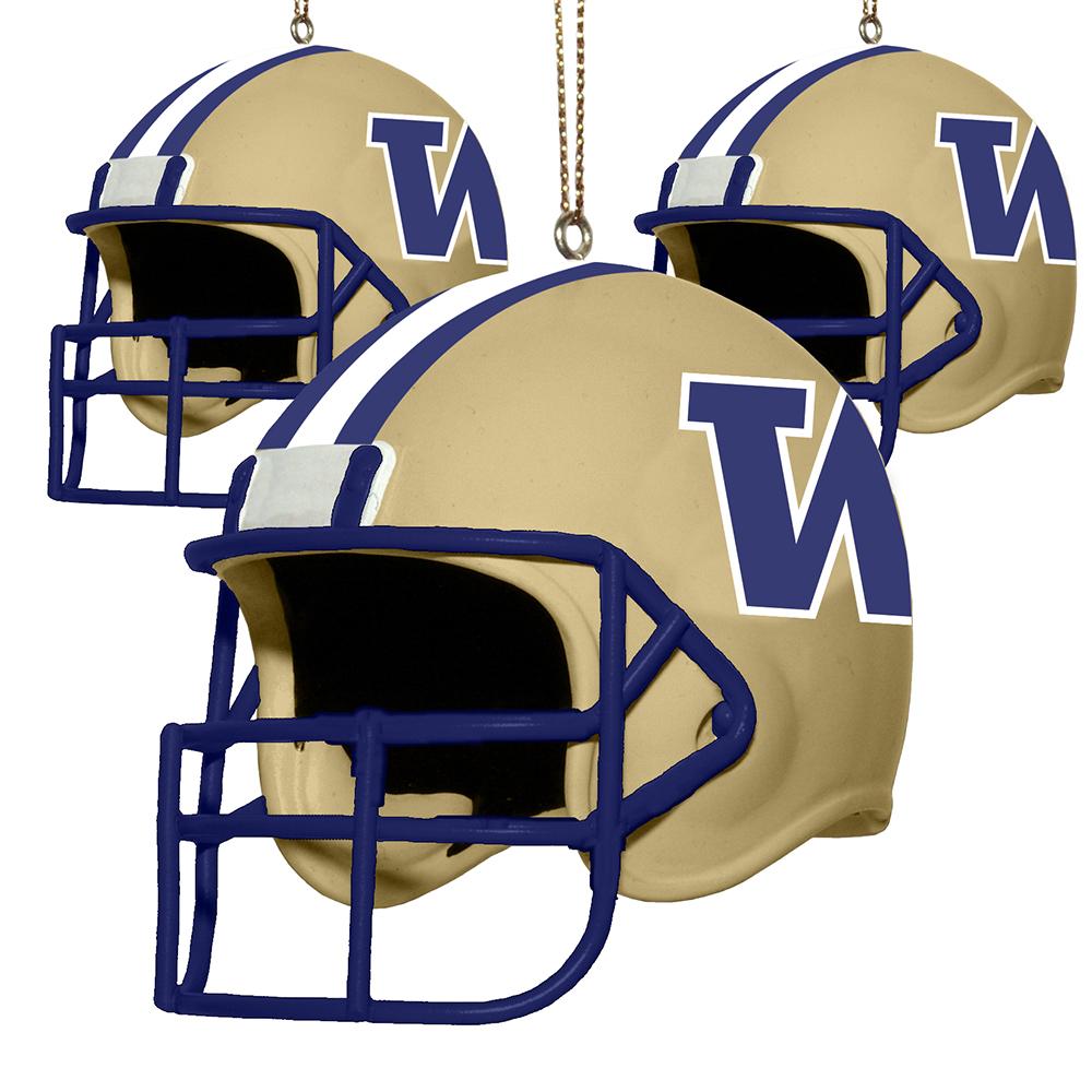 3 Pack Helmet Ornament - University of Washington