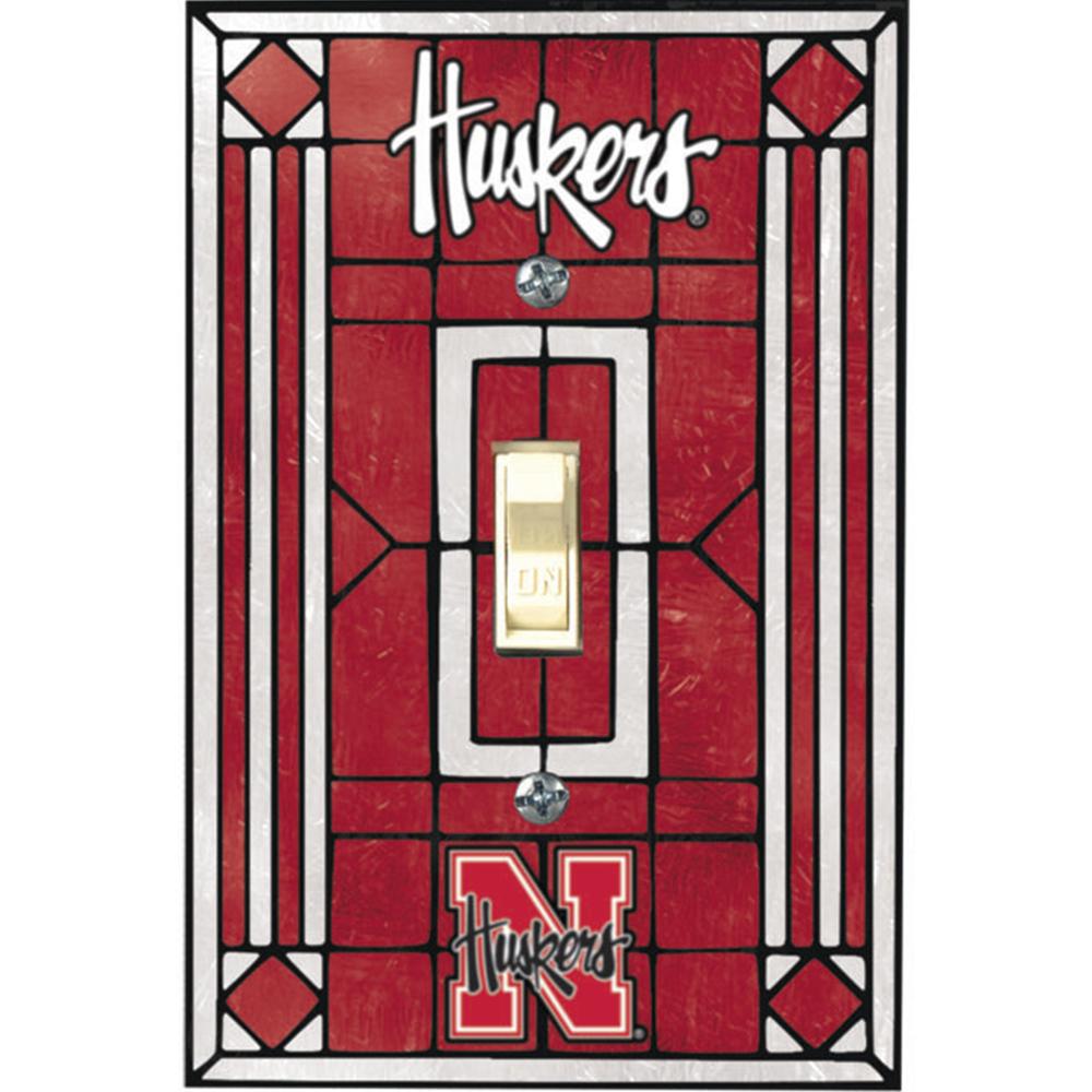 Art Glass Light Switch Cover | Nebraska University