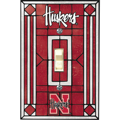 Art Glass Light Switch Cover | Nebraska University