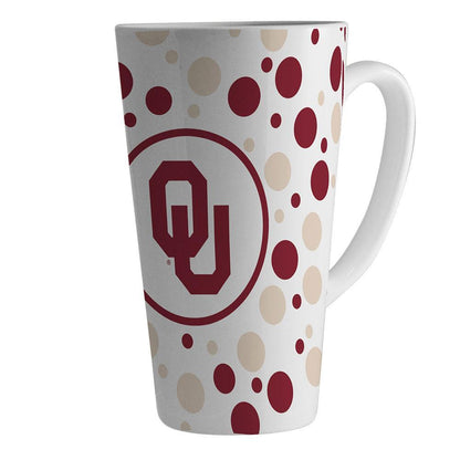 16oz White Polka Dot Latte | Oklahoma University