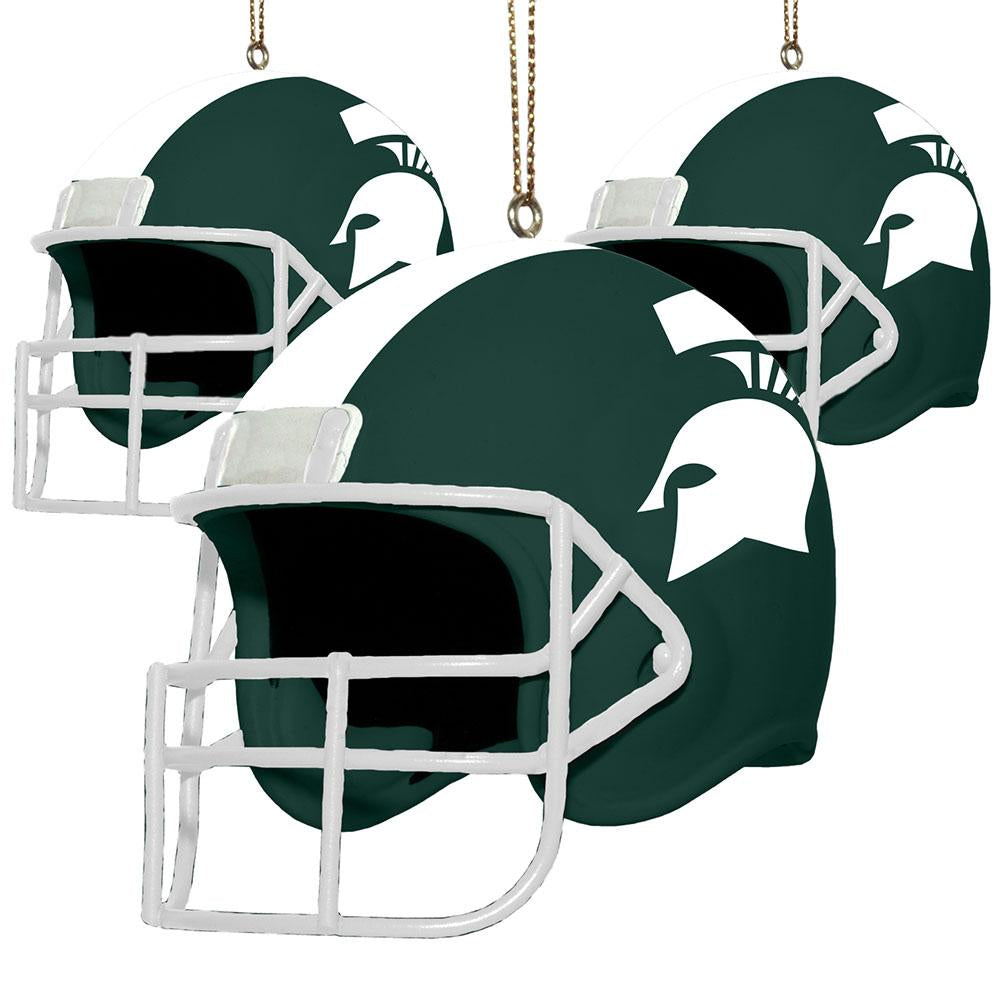 3 Pack Helmet Ornament - Michigan State University