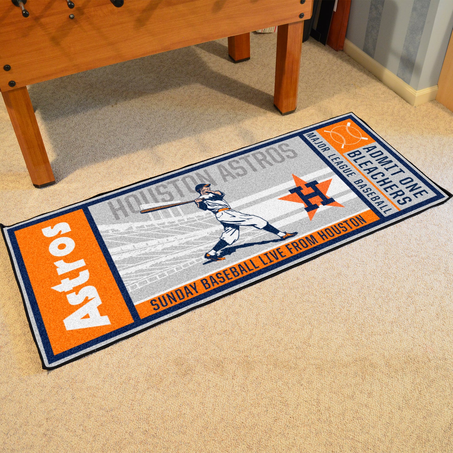 Houston Astros Ticket Runner Rug - 30in. x 72in. - Retro Collection, 1984 Houston Astros