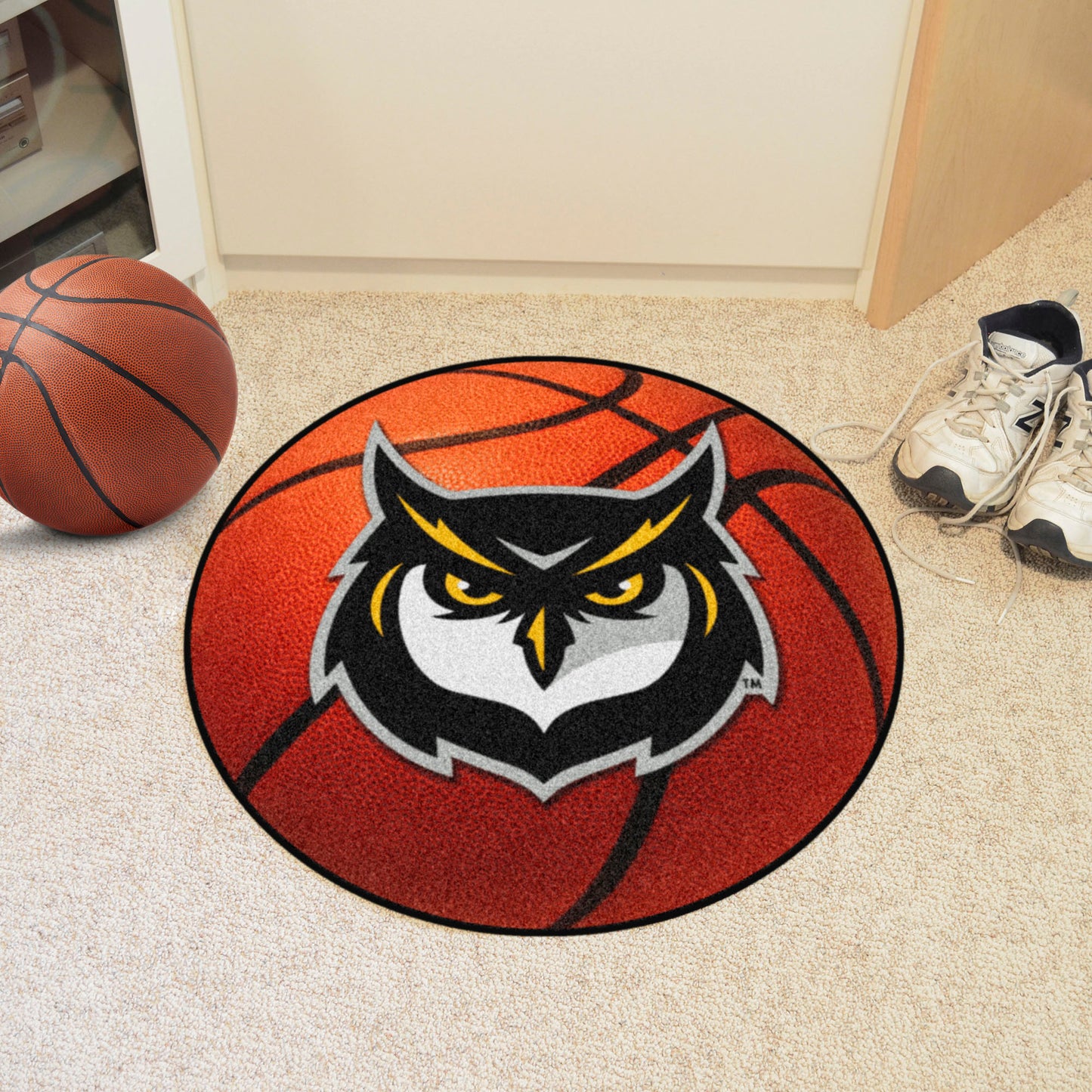 Kennesaw State Owls Basketball Rug - 27in. Diameter - "Owl" Logo