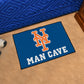 New York Mets Man Cave Starter Mat Accent Rug - 19in. x 30in. - "Circular Baseball with Script Mets" Logo