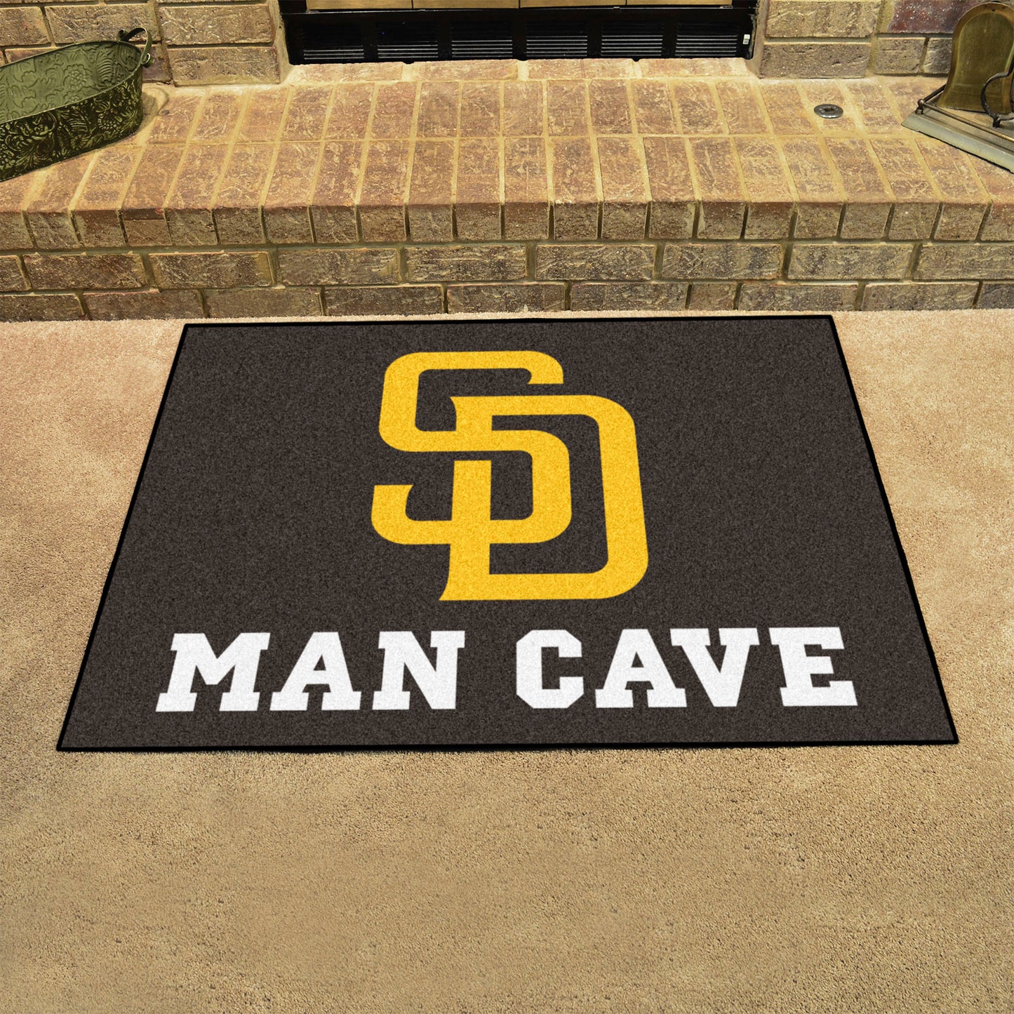San Diego Padres Man Cave All-Star Rug - 34 in. x 42.5 in. - SD Primary Logo