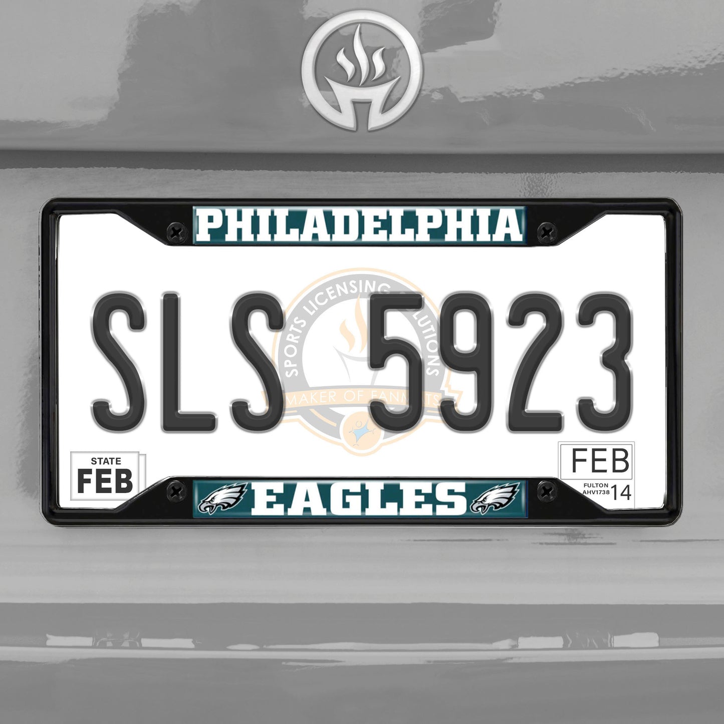Philadelphia Eagles Metal License Plate Frame Black Finish