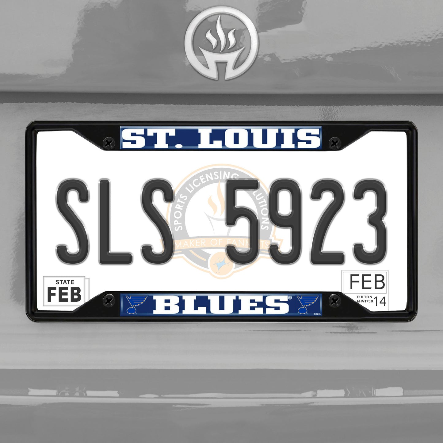 St. Louis Blues Metal License Plate Frame Black Finish