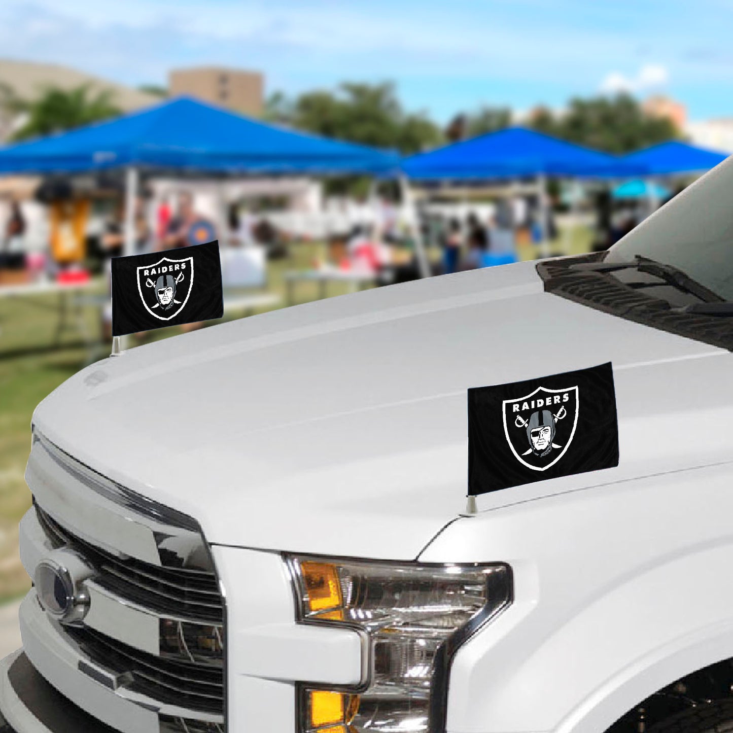 Las Vegas Raiders Ambassador Car Flags - 2 Pack Mini Auto Flags, 4in X 6in, Black